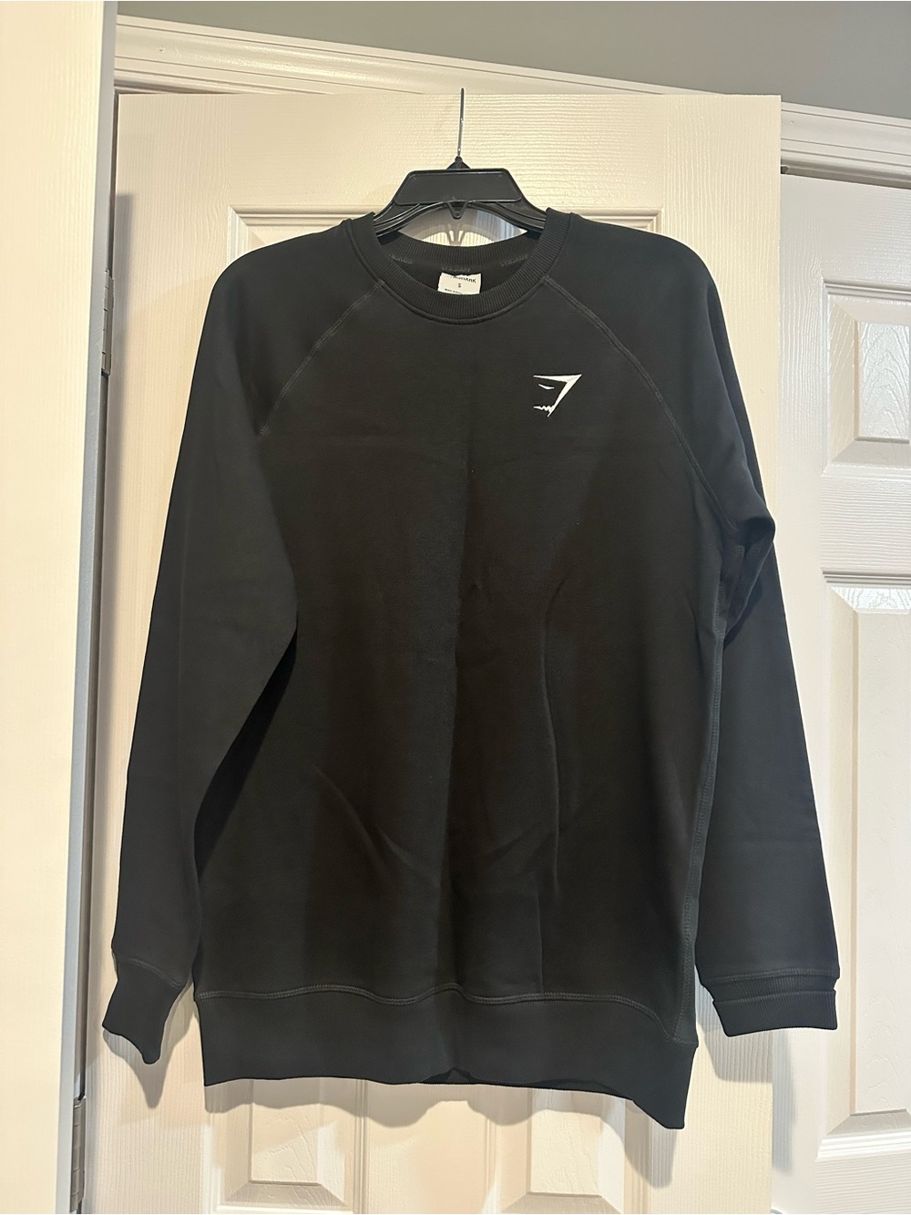Gymshark Women Black Crewneck Sweatshirt with White Logo